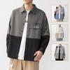 Novedad Primavera y Otoño Estilo Hong Kong Tendencia Empalme Personalizado Camisas Atractivas para Hombres Jóvenes y Estudiantes Casual Sueltas Camisas de Trabajo