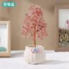 Grava de Cristal Natural Base de Maceta de Cerámica Árbol de Cristal Adornos de Regalo de Apertura Árbol de la Fortuna para Escritorio de Hogar Oficina