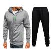 Novo Conjunto Masculino Jacquard para Todas as Estações, Esportivo, Fitness, Casual, com Capuz