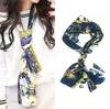 Novo Estilo Lenço Pequeno Moda Temperamento Estampado Longo Cetim Chiffon Seda Lenço Feminino Versátil Gravata Lenço Fabricante Atacado