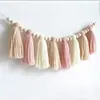 Cuerda de Hilo con Borla de Cuentas de Madera Exclusiva Transfronteriza Borla Arcoíris Decoración de Pared Ins Decoración de Dormitorio Europea y Americana Regalo para Niña