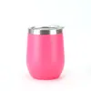 Copo Térmico de Ovo Mini 12oz Transfronteiriço Aço Inoxidável 304 Camada Dupla a Vácuo Cor Sólida Simples Formato U Barriga Grande