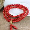Imitación Cinabrio Pulsera Collar de 108 Cuentas, Pulsera de Cinabrio de Múltiples Vueltas para el Año de Nacimiento, Venta al por Mayor de Joyería de Moda