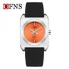 Ofns Novo Relógio Feminino Transfronteiriço À Prova D'água Pulseira de Silicone Relógio Quadrado Pequeno Simples Padrão de Sol Casual Relógio para Estudantes para Mulheres