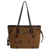 Bolsa Tiracolo Simples Versátil de Grande Capacidade Estilo Ocidental Versão Coreana para Alunas Novas Bolsa Tote Outono/Inverno 2025