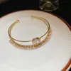 Pulsera Ajustable de Apertura de Circonita Super-flash Ins Avanzada Elegante Pulsera de Moda Diseño Versátil Pulsera Sensación para Mujeres