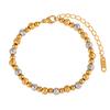 Nueva Moda Personalizada Transfronteriza Simple Versátil Pulsera de Cuentas de Flor de Sarga para Mujer Personalizada Acero de Titanio Chapado en Oro Primera Joyería