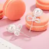 Brincos de Luxo com Laço Cravejado de Diamantes e Pérolas, Novo Estilo, Design de Nicho, Simples, Exquisitos, Modernos, Versáteis e de Alta Qualidade