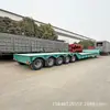 Vendas de Reboques de Transporte de Equipamentos de Mineração de Alta Resistência, Reboques de Piso Baixo, Reboques de Plataforma Baixa Hidráulica Dobrável para Transporte Transfronteiriço