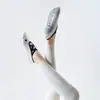 Calcetines de Yoga Antideslizantes Profesionales Transfronterizos para Mujer con Doble Correa Cruzada y Puntos de Goma, Calcetines Deportivos Transpirables para Fitness Pilates