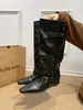 Botas femininas para aumentar a altura 2026, estilo coreano estiloso, novo modelo de inverno, botas longas super bonitas para combinar com casacos, valorizam o formato da perna