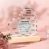 Decoração de Mesa Dia dos Namorados Amor com Base de Madeira Acrílico Transparente Dia dos Pais Ornamentos