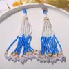Estilo Chino Borla Flecos Vintage Perlas Perlas Colgante Pequeño DIY Dopamina Colorido Broche Accesorio Colgante Encanto para Bolsa