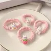 Diadema de Goma con Conejito Lindo de Dibujos Animados, Coleta de Pelo, Cuerda para el Cabello, No Daña el Cabello, Diadema Elástica, Accesorios para el Cabello