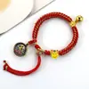 Pulsera Thangka Estilo Tíbet con Cinco Deidades de la Riqueza, Pulsera Tejida a Mano con Tara Verde y Cinco Santos, Pulsera Caja Gahu