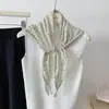 "Estilo de Ouyang Nana" bufanda triangular de encaje con estampado de lunares, pañuelo de lunares tejido para mujer, nuevo para primavera y otoño