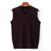 Chaleco Delgado de Primavera y Otoño Transfronterizo para Hombre, Suéter sin Mangas, Chaleco con Cintura, Chaleco para Papá de Otoño e Invierno, Cuello en V, Tejido de Caballo