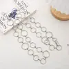 Corrente de cintura de círculo grande japonesa e coreana moda feminina tendência círculo criativo corrente de bolsa de camada dupla joias de moda tendência atacado