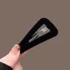 Pinza de Pelo Triangular Exquisita de Alta Gama con Flocado, Bonita Dopamina para el Lado, Accesorios para el Cabello de Otoño e Invierno, Pinza para el Cabello para Mujeres