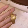 Novo Estilo Nova Bolsa da Sorte Dourada Escovada Estilo Chinês com Pingente Escondido de Lingote de Ouro, Corrente de Clavícula de Design de Moda Exquisito de Alta Qualidade