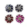 Venta al por mayor de fábrica 28 mm accesorios para joyería forma de flor botón de vidrio con diamantes de imitación DIY hecho a mano hebilla decorativa incrustada con diamantes camisa