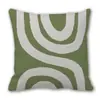 Fronha de Almofada Personalizada Estilo Ins Moderno Verde Transfronteiriça Florais Abstratos Capa de Almofada para Sofá de Casa