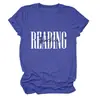 Professor de leitura spot camiseta feminina casual gola redonda simples estampa de letras Amazon transfronteiriço ebay manga curta