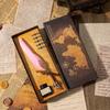 Caja de Regalo Mapa con Pan de Oro Vintage Estilo Europeo Pluma Fuente Pluma de Ave Pluma Fuente Academia de Magia La Mejor Opción para Regalar