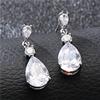 Pendientes de circonita con forma de gota de agua rosa transfronteriza, pendientes largos de plata para banquete de boda, pendientes largos con borlas para novia, venta al por mayor