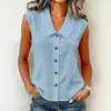 2026 Nova Moda Verão Europeia e Americana Comércio Exterior Roupas Femininas Amazon Moda Cor Sólida Gola V Alça Tricô Botão Top Camiseta Feminina