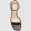Sapatos de Salto Alto de Tira Única Verão Estilo Europeu e Americano Comércio Exterior Transfronteiriço para Mulheres, Novo Estilo com Salto Bloco, Sandálias Abertas Simples e Elegantes