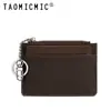 Cartera de Monedas con Patrón de Lona Ultra Delgada Transfronteriza Llavero con Tirador de Una Palabra Funda Protectora de Identificación Portatarjetas con Múltiples Ranuras para Tarjetas