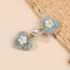 Nuevo botón de cheongsam hecho a mano de tres agujeros con perla de flor de cerezo estilo chino, botón para Hanfu y traje Tang, accesorio de ropa, botón decorativo
