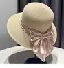Sombrero de Sol Estilo Coreano con Lazo para Mujer 2024 Primavera y Verano Nuevo Sombrero de Paja para Viaje y Playa Sombrero de Sol Versátil Protección Solar