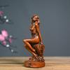 Buxo Antigo Deusa Enfeites de Artesanato em Madeira Personagens Esculpidos em Madeira Sólida Presentes de Artesanato para Meninas Bonitas Decoração Nostálgica