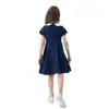 Vestido de Color Sólido con Cuello de Muñeca para Niños de Fuente de Fábrica, Lindo Vestido Estilo Academia para Niñas, Ropa Infantil Vestido de Princesa