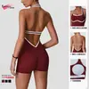Macacão Esportivo de Yoga Color Block Justo com Bojo, Macacão Fitness de Tênis Sem Mangas Tudo-em-Um do Aliexpress