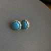 Pendientes de lujo retro franceses de alta gama para mujer, sencillos, con perlas barrocas y turquesa antigua, venta al por mayor