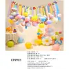 Escena de cumpleaños de un año fondo diseño atmósfera bebé niños niños y niñas ritual de cumpleaños decoración con globos