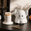 Lindo Porta Palillos con Forma de Fantasma para Sala de Estar y Mesa de Comedor del Hogar, Caja para Bastoncillos de Algodón, Frasco para Guardar Hilo Dental, Decoración de Escritorio