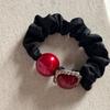 Anillo para el pelo de rizo pequeño de frijol rojo de Año Nuevo para mujer, estilo coreano, lujo ligero, para coleta alta, moño, cuerda para atar el pelo, cuerda de pelo de moda de alta gama