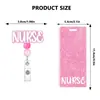 Porta Tarjeta de Identificación Hebilla Nueva Retráctil Set Huella de Gato Estilo Estampado Inserto para Insignia Estético Médico Fácil