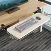 Suporte de teclado sem perfuração, bandeja de teclado para sob a mesa sem instalação, prateleira de armazenamento tipo gaveta com trilho deslizante retrátil para computadores
