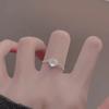 Hermoso anillo abierto de piedra lunar colorido para mujer, plata de ley 925, diseño de lujo ligero y moderno, estilo nicho japonés y coreano, venta al por mayor.
