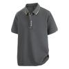 M-8XL Verão Estilo Gelo Camisa Polo Algodão Perolado Masculina Solta Gola Tamanho Plus Camiseta Manga Curta Roupas Roupa Masculina para Homens Gordos