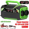 Inversor 300W500W12V a 220V/110V regulaciones europeas y americanas regulaciones de Brasil doble enchufe 4USB carga rápida pantalla de visualización