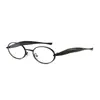 Gafas de Sol Metálicas con Montura Ovalada Retro Europea Sensación de Alta Gama Unisex Desfile de Moda Templo Sardina Gafas de Sol Transfronterizas