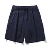 Pantalones Cortos de Algodón Estilo Japonés para Hombre, Talla 26, Versátiles de Verano, Simples, Holgados, Casuales, Pantalones de Cinco Puntos con Cintura Elástica y Pierna Ancha, Pantalones Deportivos de Longitud Media