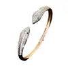1 Pulsera Transfronteriza Amazon Moda Europea y Americana Clásico Abierto Pulsera Serpiente Microincrustada Circonita Joyería de Mano de Gama Alta