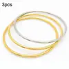Pulseira de Ouro 18K Banhado Minimalista Europeu Multi-camadas 2mm Pulseira de Anel Simples Empilhável Estilo Metal Ins